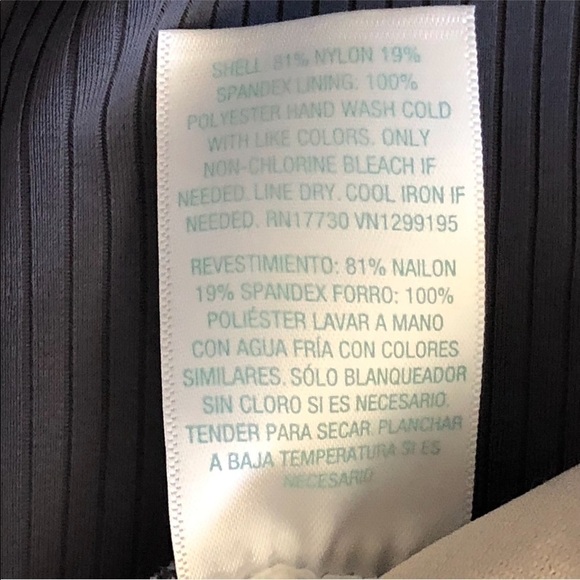 Kona Sol Gray Ribbed Tropical Floral One Piece Swimsuit Large NWOT - Picture 8 of 8